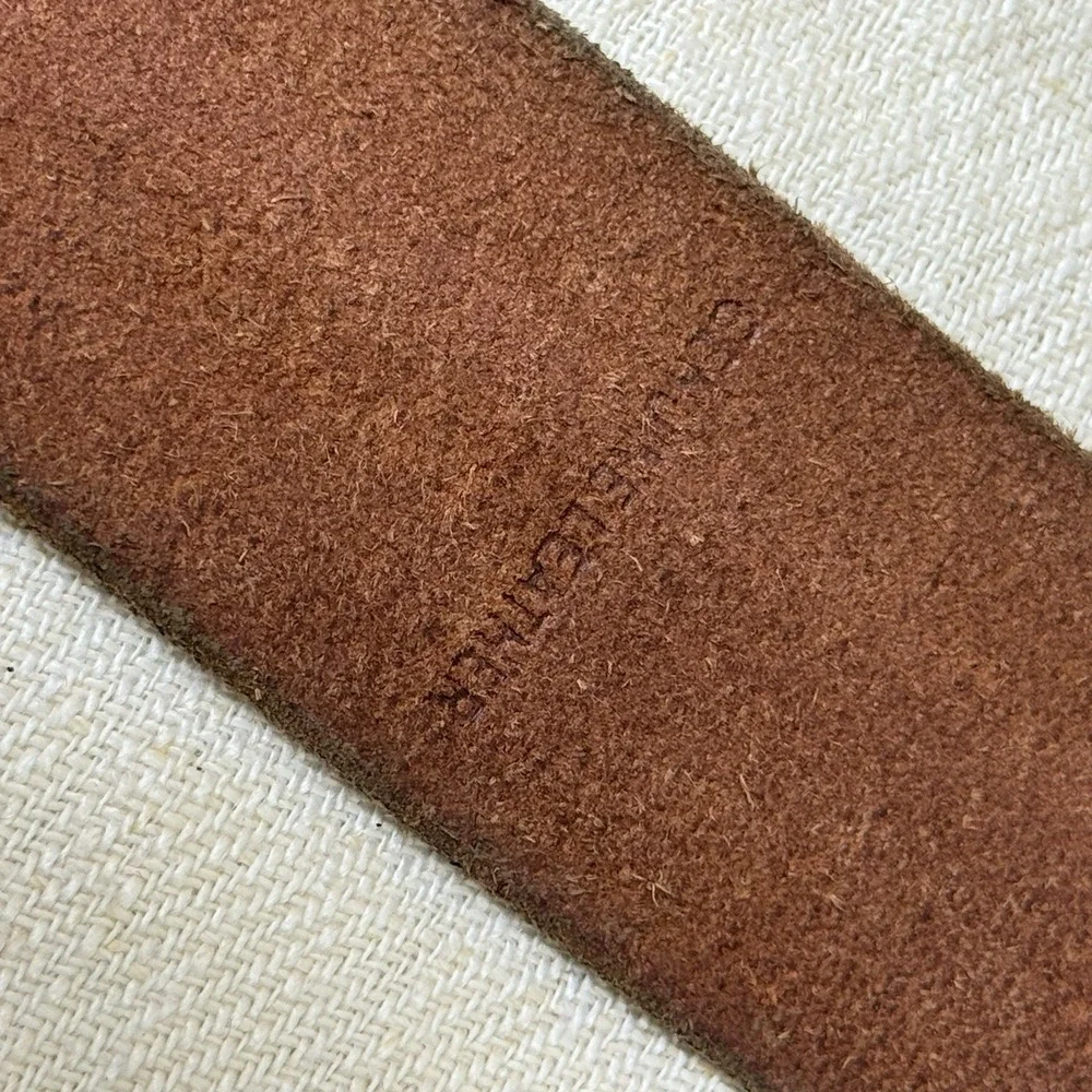 American Eagle Outfitters Brown Leather Belt Womens L Square Brass Buckle Boho